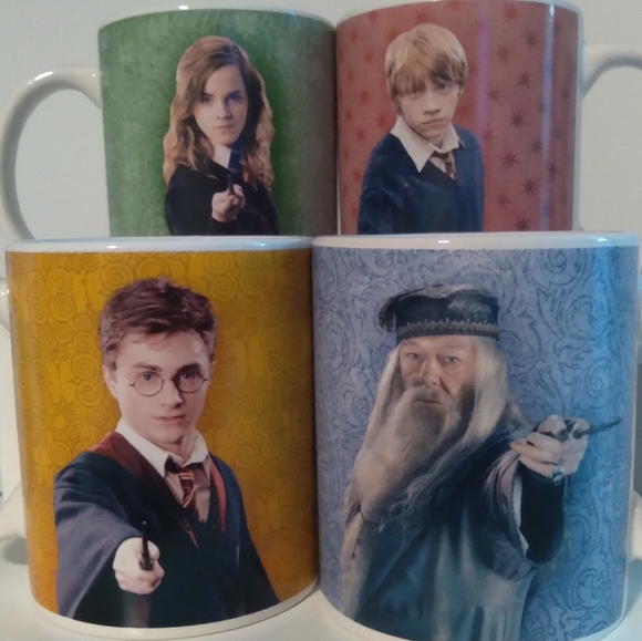 4PC HARRY POTTER Coffee Mug Set (Hermione Granger, Ronald Weasley & Dumbledore) - Picture 9 of 9